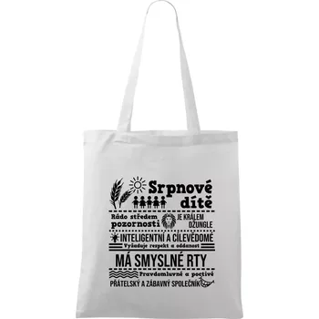 Nákupní taška Narozeniny srpen - Taška bavlněná - 42 x 38 cm ( Bílá )