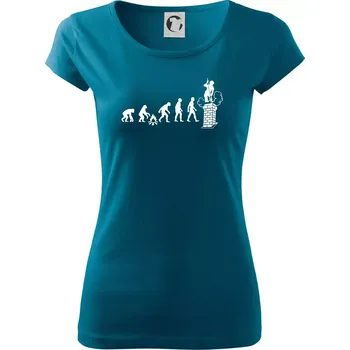 Dámské tričko Evoluce kominík - Dámské triko Pure - 2XL ( Petrolejová )