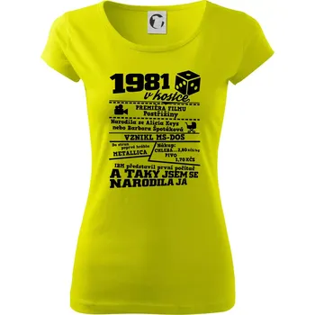 1981 v kostce - Dámské triko Pure - XS ( Limetková )