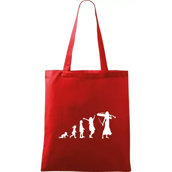 Evoluce cellistka - Taška bavlněná - 42 x 38 cm ( Červená )