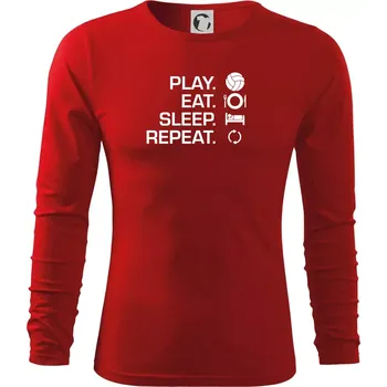 Pánské oblečení Play Eat Sleep Repeat volejbal - Triko s dlouhým rukávem FIT-T long sleeve - 3XL ( Červená )