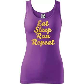 Dámské tričko Eat sleep run zlatá - Dámské tílko - XL ( Fialová )