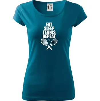 Dámské oblečení Eat sleep tennis - Dámské triko Pure - 3XL ( Petrolejová )