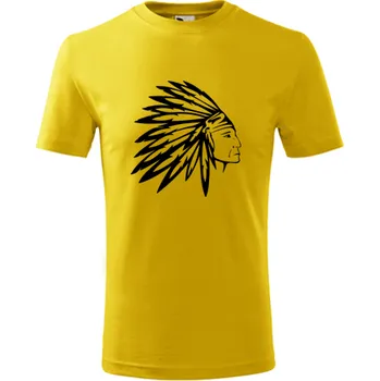 Žluté dětské tričko indián - barva žlutá - velikost 8let