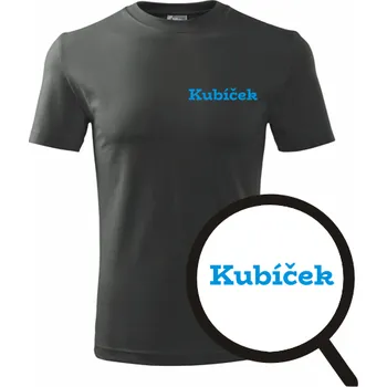 Pánská móda Grafitové tričko Kubíček - tričko se jménem - barva antracit - velikost XL