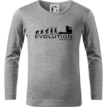 Chlapecké oblečení Evoluce trucker - Triko dětské Long Sleeve - 134 cm/8 let ( Tmavě šedý melír )