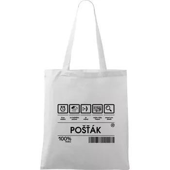Čárový kód pošťák - Taška bavlněná - 42 x 38 cm ( Bílá )