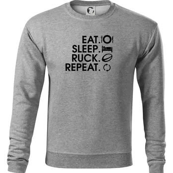 Pánská mikina Eat sleep Rugby - Mikina Essential pánská - XL ( Tmavě šedý melír )