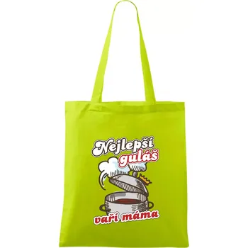 Nákupní taška Nejlepší guláš vaří máma - Taška bavlněná - 42 x 38 cm ( Limetková )