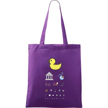 Nákupní taška Oční test různé věci - Taška bavlněná - 42 x 38 cm ( Fialová )