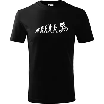 Černé dětské tričko Evoluce cyklista - barva černá - velikost 10let