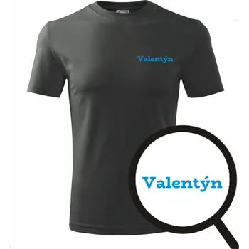 Pánská móda Grafitové tričko Valentýn - tričko se jménem - barva antracit - velikost S