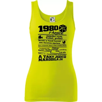 Dámské tričko 1980 v kostce - Dámské tílko - 2XL ( Limetková )