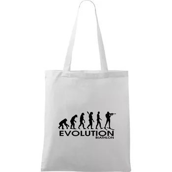 Nákupní taška Evoluce biatlonu Biathlon - Taška bavlněná - 42 x 38 cm ( Bílá )