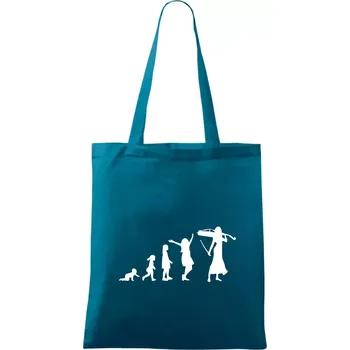 Evoluce cellistka - Taška bavlněná - 42 x 38 cm ( Petrolejová )