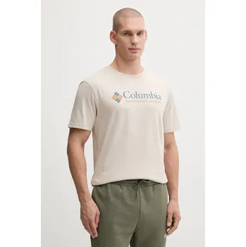 Tričko Columbia pánské, modrá barva, s potiskem 1680053 80C, vel. L