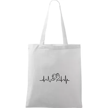 Kohout ekg - Taška bavlněná - 42 x 38 cm ( Bílá )
