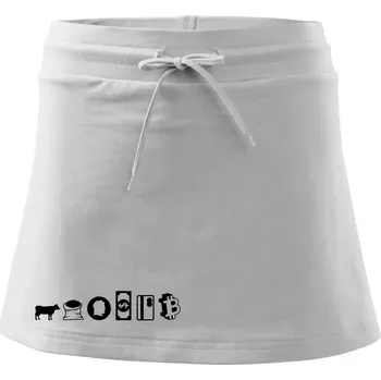 Dámská sukně Evoluce peněz bitcoin - Sportovní sukně - two in one - L ( Bílá )