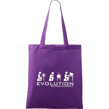 Evoluce zábavy - Taška bavlněná - 42 x 38 cm ( Fialová )
