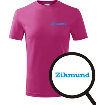 Chlapecké oblečení Purpurové dětské tričko Zikmund - dětské tričko se jménem - barva purpurová - velikost 12let