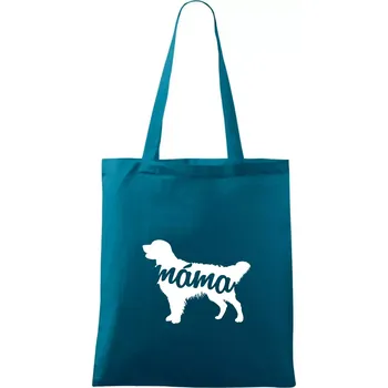 Zlatý retrívr máma obrys - Taška bavlněná - 42 x 38 cm ( Petrolejová )