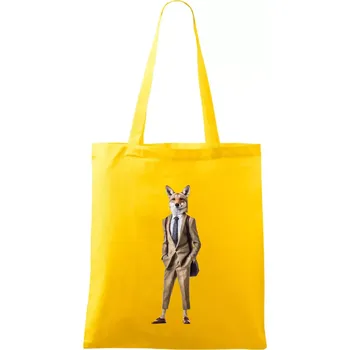 Vlk elegán - Taška bavlněná - 42 x 38 cm ( Žlutá )