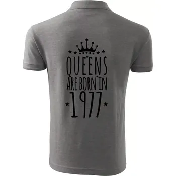 Pánská košile Queens are born in 1977 - Polokošile pánská Pique Polo 203 - 4XL ( Tmavě šedý melír )