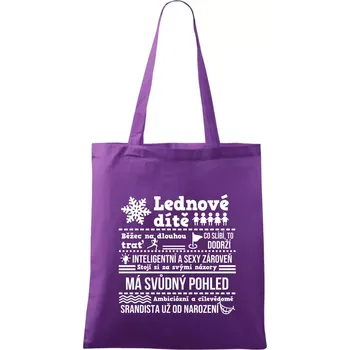 Narozeniny leden - Taška bavlněná - 42 x 38 cm ( Fialová )