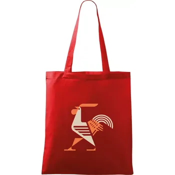 Nákupní taška Kohout kubistický - Taška bavlněná - 42 x 38 cm ( Červená )