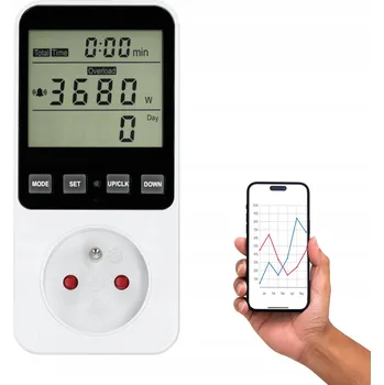 Měřič spotřeby Měřič spotřeby energie s měřením spotřeby a nákladů bílý PMM3 KOBI