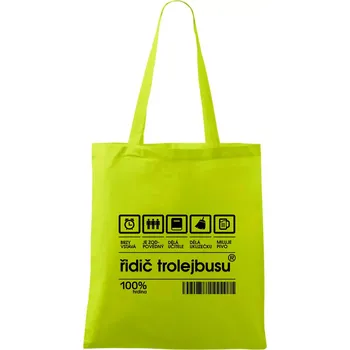 Čárový kód - Řidič trolejbusu - Taška bavlněná - 42 x 38 cm ( Limetková )