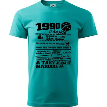 Pánské oblečení 1990 v kostce - Klasické pánské triko vyšší gramáže - S ( Emerald )