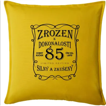 Polštář Zrozen k dokonalosti 85 - Polštář 50x50 - 50x50 - Pouze potah ( Žlutá )