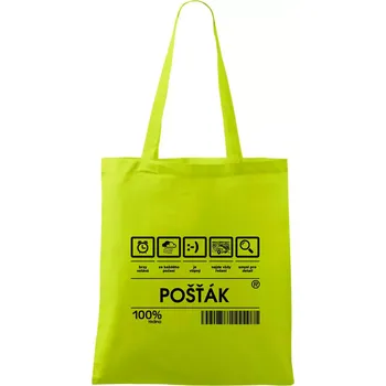 Nákupní taška Čárový kód pošťák - Taška bavlněná - 42 x 38 cm ( Limetková )