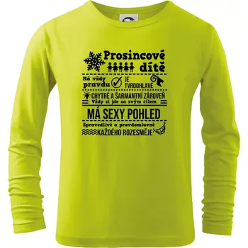 Dětská móda Narozeniny prosinec - Triko dětské Long Sleeve - 134 cm/8 let ( Limetková )