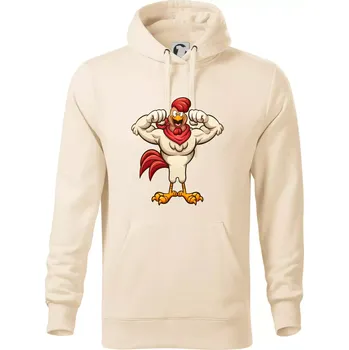 Pánská mikina Svalnatý kohout - Mikina pánská Cape s kapucí - M ( Mandlová )