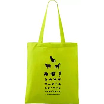 Oční test zvířatka - Taška bavlněná - 42 x 38 cm ( Limetková )