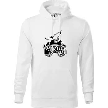 Pánská mikina Eat sleep ride repeat - hory - Mikina pánská Cape s kapucí - 5XL ( Bílá )