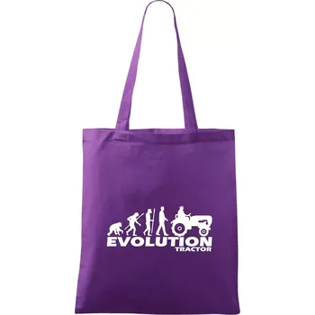 Evoluce traktor - Taška bavlněná - 42 x 38 cm ( Fialová )