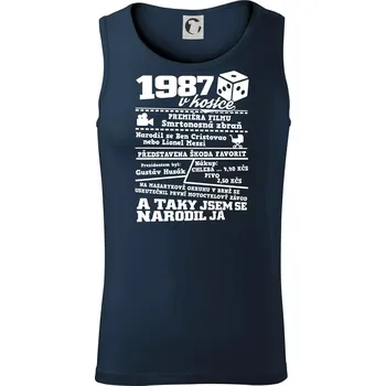 1987 v kostce - Tílko pánské Core - XL ( Námořní modrá (velmi tmavá - téměř černá) )