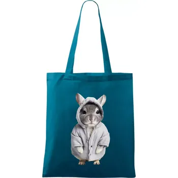 Křeček v mikině - Taška bavlněná - 42 x 38 cm ( Petrolejová )