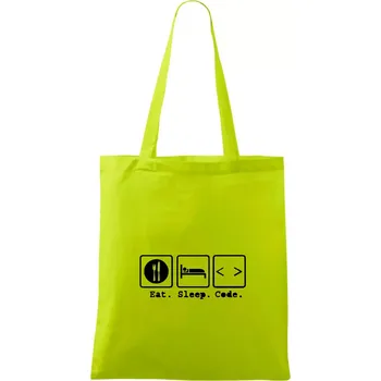 Eat sleep Code - Taška bavlněná - 42 x 38 cm ( Limetková )