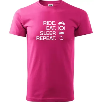 Pánská móda Ride Eat Sleep Repeat moto skútr - Klasické pánské triko vyšší gramáže - XL ( Purpurová )