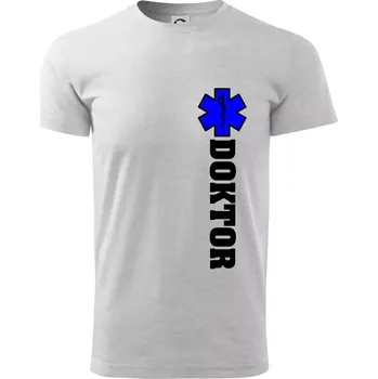 Hvězda života - doktor - Triko extra velké (5-8XL) - 7XL ( Světlešedý Melír )