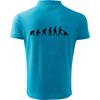 Pánská košile Evoluce tatínek - Polokošile pánská Pique Polo 203 - 4XL ( Světlý tyrkys )