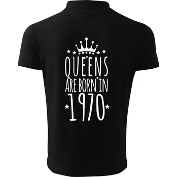 Pánská košile Queens are born in 1970 - Polokošile pánská Pique Polo 203 - 3XL ( Černá )