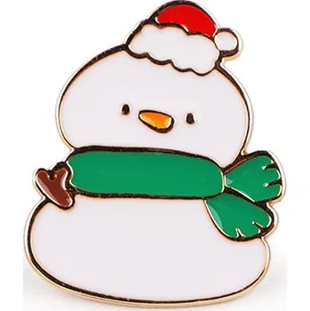 Brož Vánoční brož / odznak, barva 1 bílá sněhulák