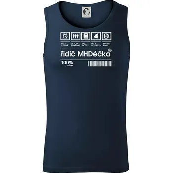 Čárový kód - Řidič MHD - Tílko pánské Core - S ( Námořní modrá (velmi tmavá - téměř černá) )