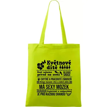 Narozeniny květen - Taška bavlněná - 42 x 38 cm ( Limetková )