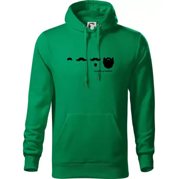 Pánská mikina Evolution mustache - Mikina pánská Cape s kapucí - 5XL ( Středně zelená )